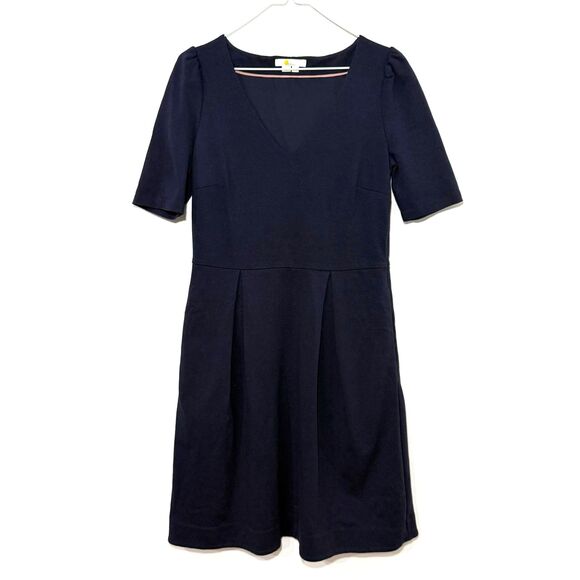 Boden Puff Shoulder Jersey Dress - Navy 8L - Picture 4 of 9